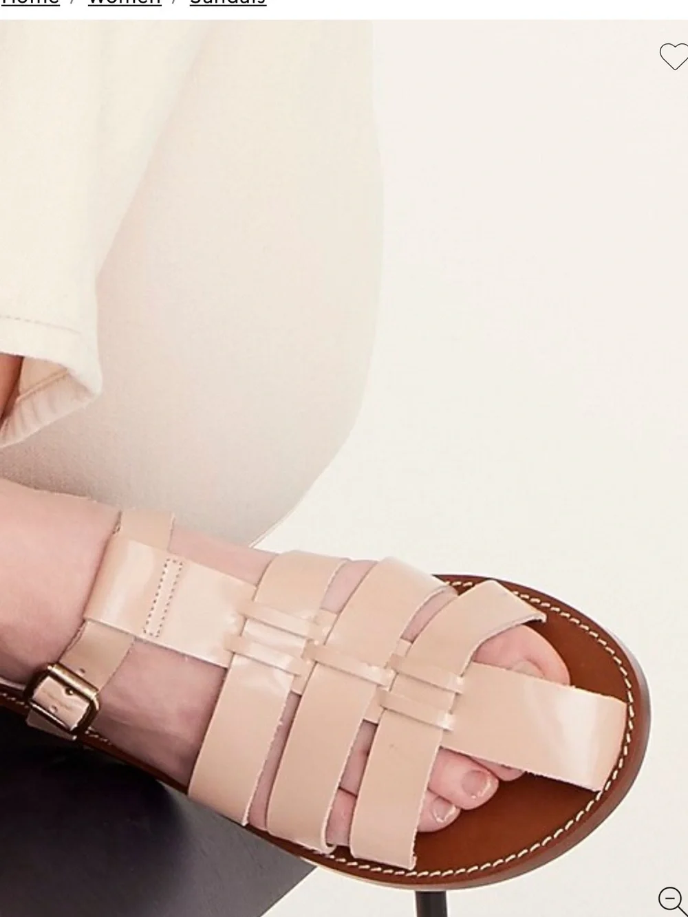 J. Crew Fisherman Strappy Slide Sandals in Spazzolato Shiny Leather